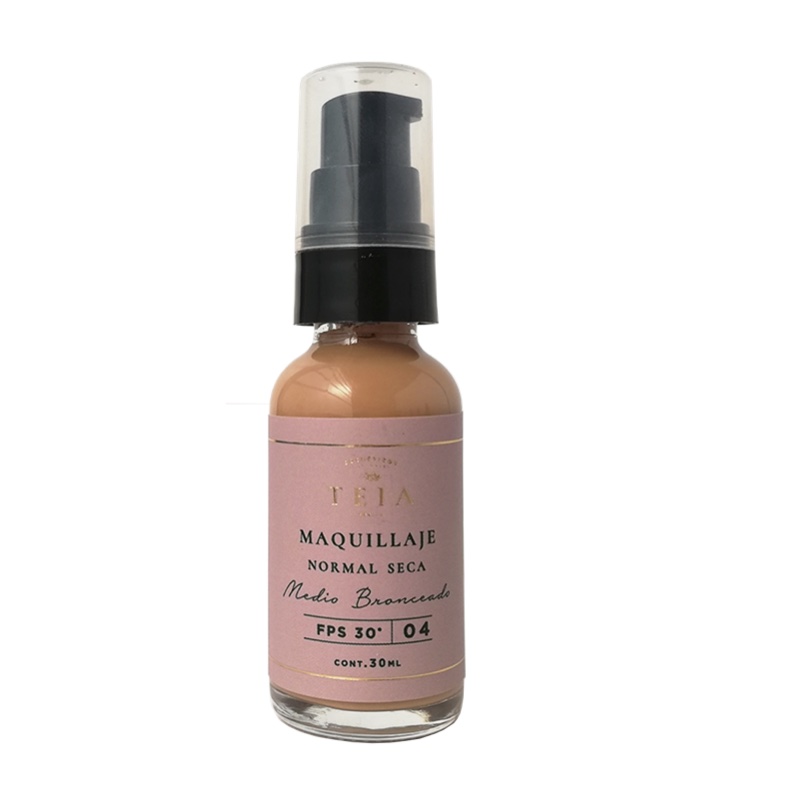 Maquillaje piel normal a seca TEIA tono 4 medio bronceado