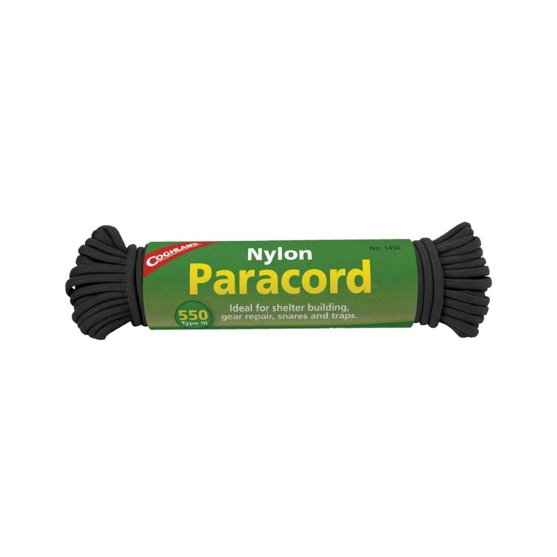 Cuerda paracord de siete hebras de núcleo interno 7mm negro Coghlan's 1450