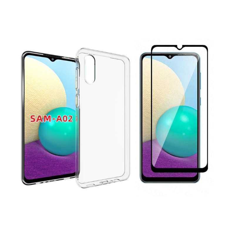 Mica + Funda Samsung A02 Transparente Anti Golpes