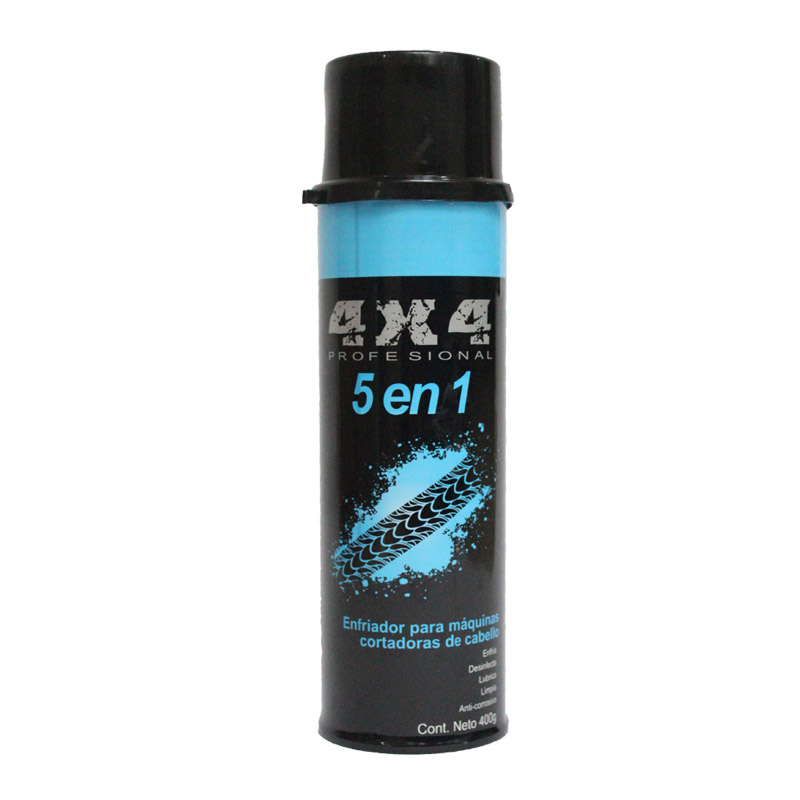 Spray Enfriador 5 En 1 Profesional 4x4 Cuchillas Maquinas Desinfecta, Limpia, Lubrica, Enfría, Anti corrosivo 400ml