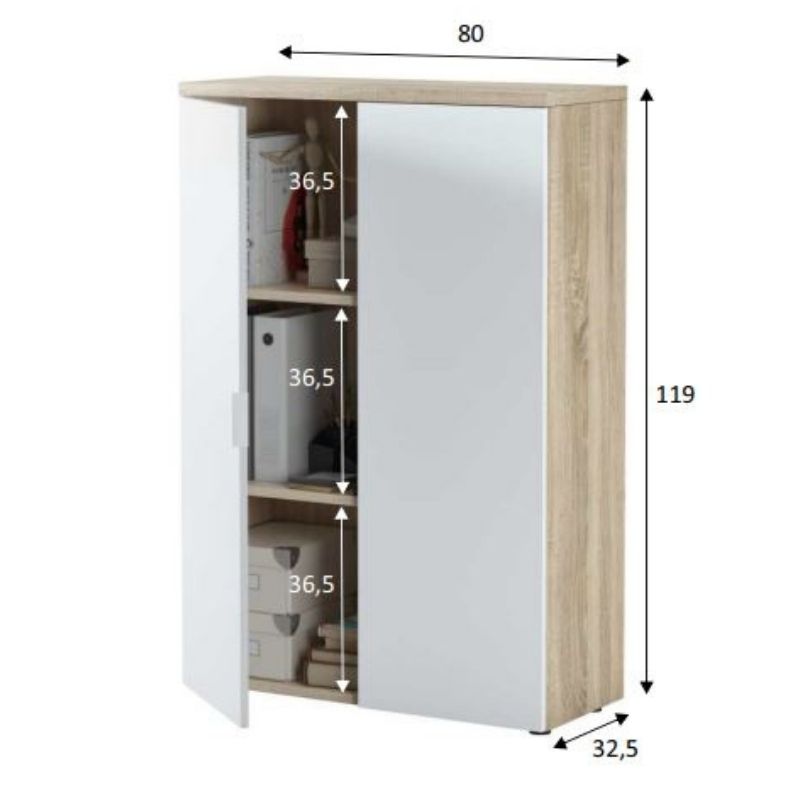 OFFICE Estantería con puertas