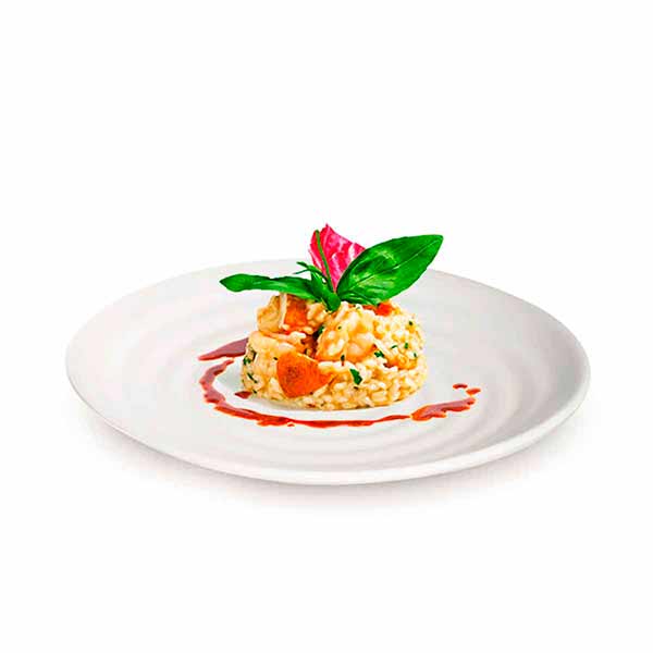 Plato trinche redondo espiral melamina GET 25cm 6 pzas. GET-ML-81-W