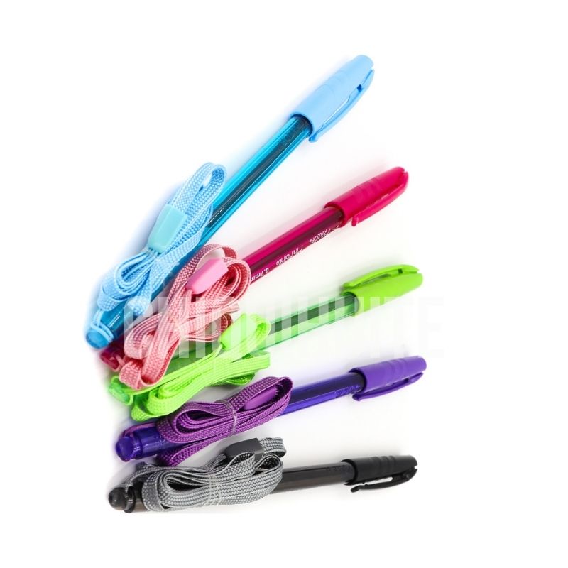 Boligrafo Pluma Pinpoint Azor 5 colores con correa Punto fino 0.7mm