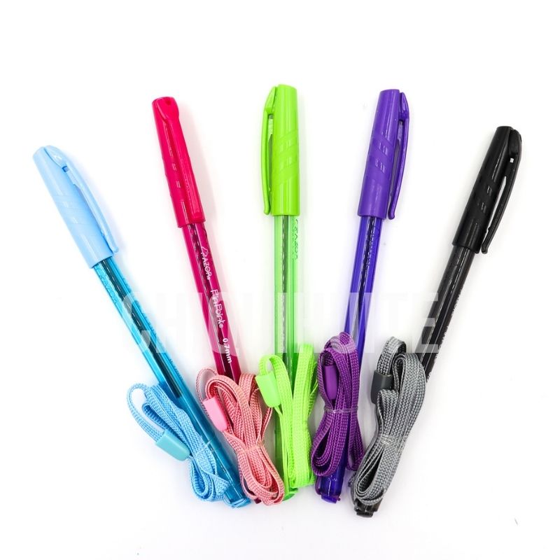Boligrafo Pluma Pinpoint Azor 5 colores con correa Punto fino 0.7mm