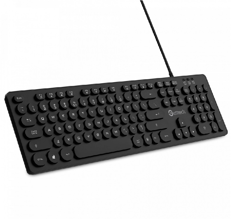 Teclado GETTTECH GTI-28201G Negro Retroiluminado cable USB NEGRO PC LAP MAC WINDOWS IOS MEMBRANA