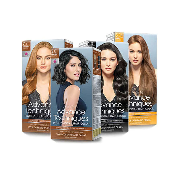 Advance Techniques Coloracion en Crema Permanente de Avon Castaño Rojo 4.6