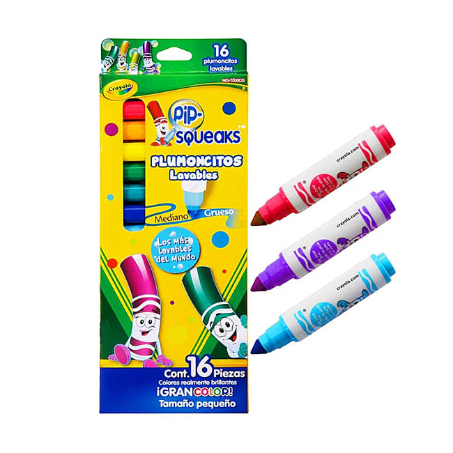 Mini Plumones Para Dibujo Lavables Plumoncitos Pip-Squeaks Crayola