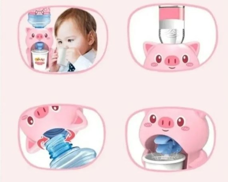 Mini Dispensador De Agua Kawaii Cerdito Puerquito Rosa Pig