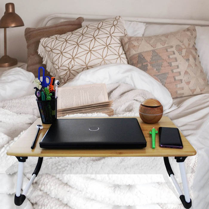 Mesa Soporte Para Laptop De Bambú Resistente Mesa Cama