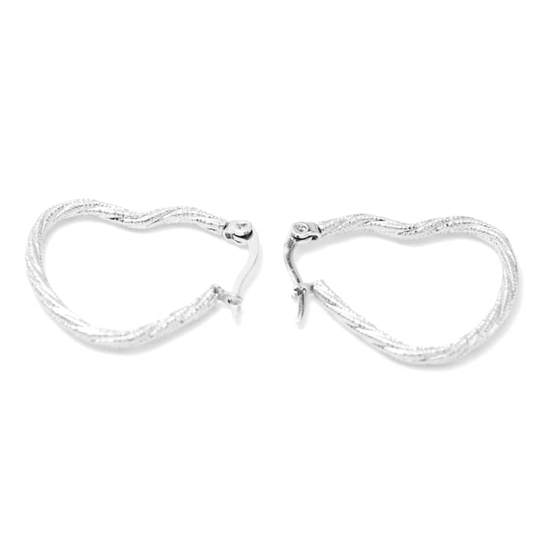 Joya Arracadas De Acero Forma De Corazon Plateado