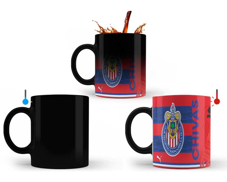 TAZA MAGICA  FUTBOL CHIVAS FONDO ROJO