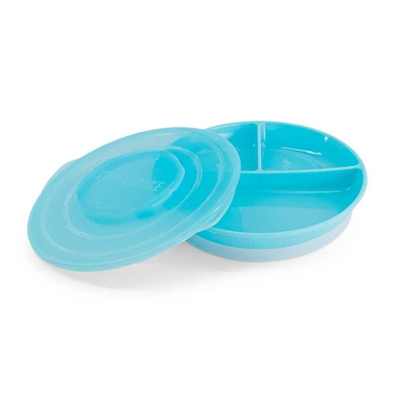 Plato Dividido 6m Twistshake Azul Pastel