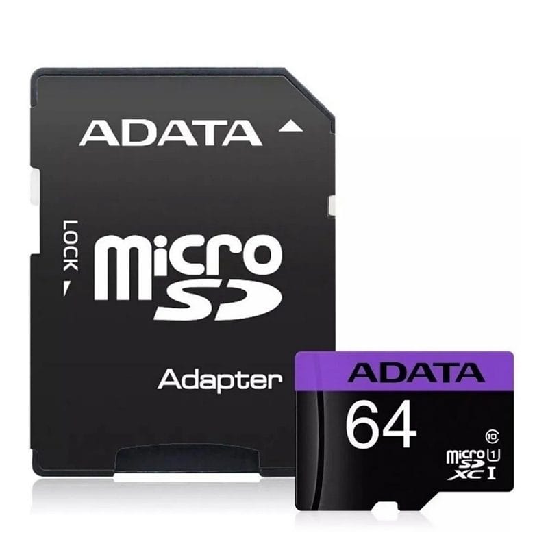 Micro SD Tarjeta de memoria Adata AUSDX64GUICL10-RA1 Premier con adaptador SD 64GB