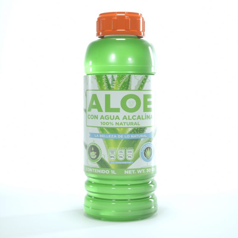 Aloe Vera con Agua alcalina 100% natural jugo de sabila 1 lt