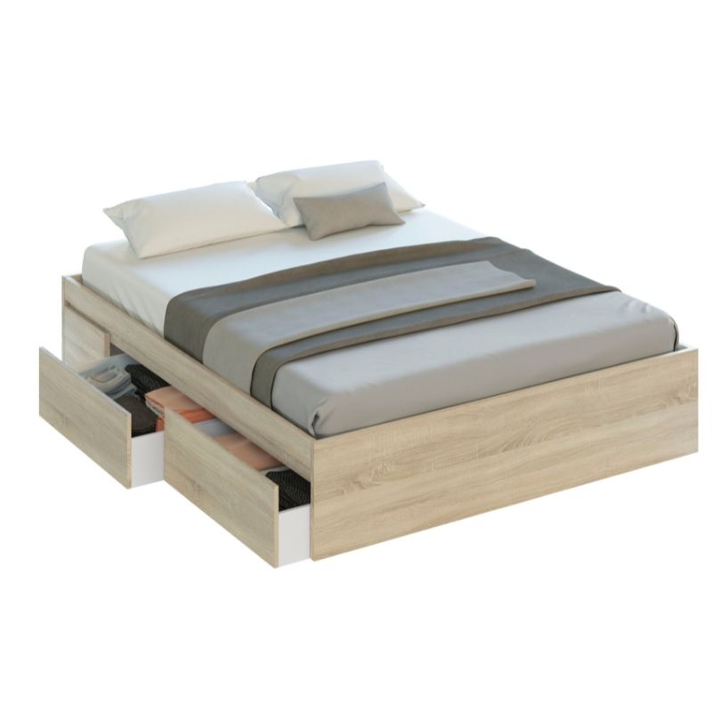 KENDRA Base de Cama para colchones de 150x190 con 4 cajones