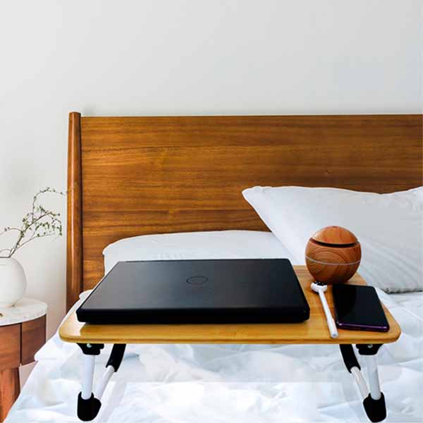 Mesa Soporte Para Laptop De Bambú Resistente Mesa Cama Mediana