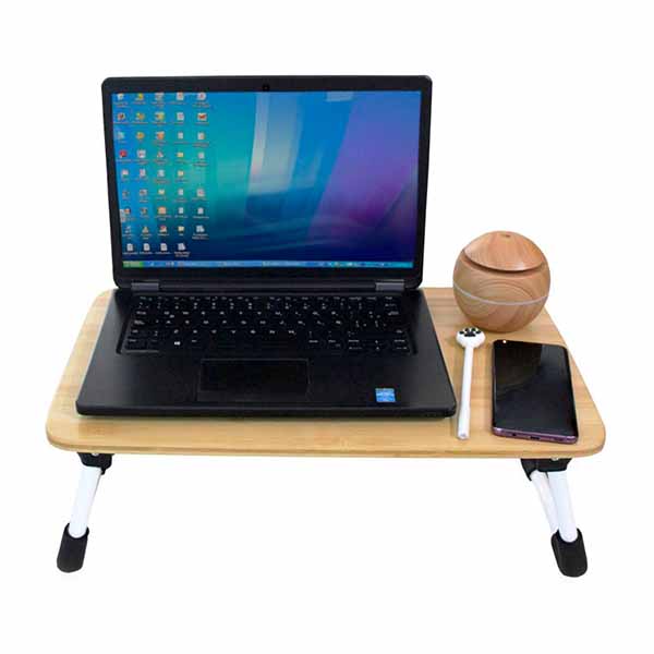 Mesa Soporte Para Laptop De Bambú Resistente Mesa Cama Mediana