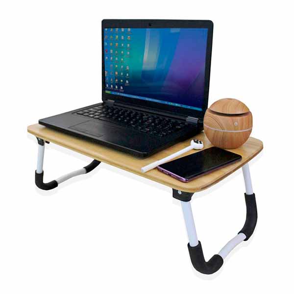 Mesa Soporte Para Laptop De Bambú Resistente Mesa Cama Mediana