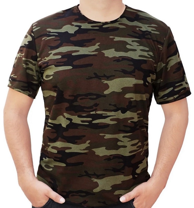 playera camuflaje hombre manga corta camuflajeada