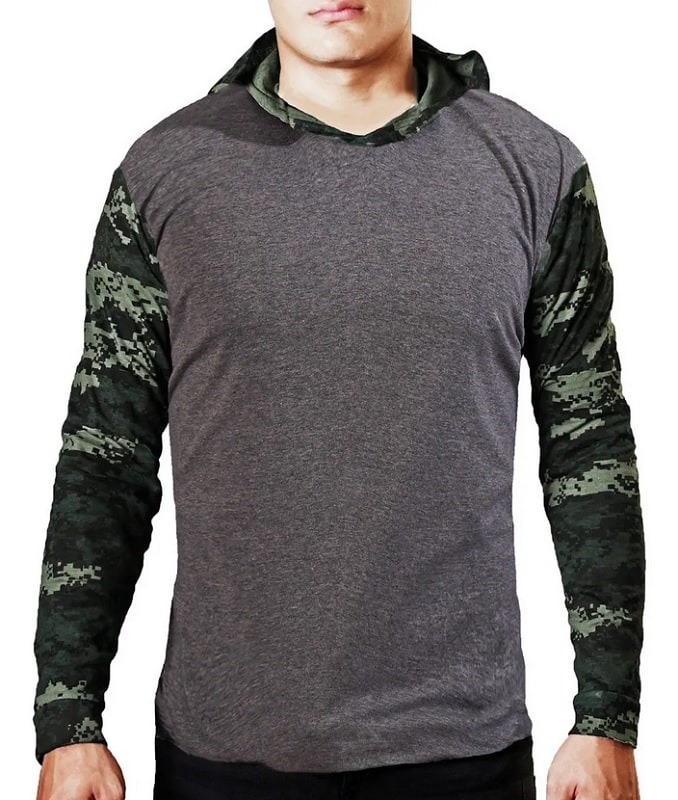 playera camuflaje hombre Manga Larga Con Gorro 3 Piezas Pixel, Camuflajeada