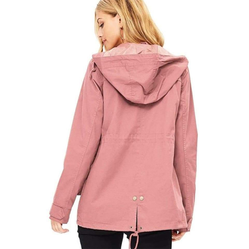 Gabardina para mujer cazadora con gorro chamarra