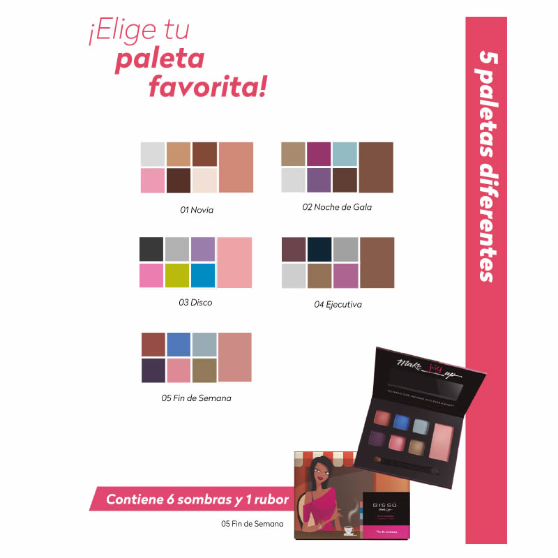 Kit Paleta de Maquillaje Bissú Ocasiones Variedad de Colores.