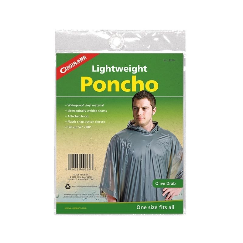 Poncho con capucha de vinil impermeable verde olivo Coghlan's 9269