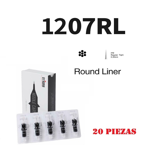 Cartuchos de membrana agujas para tatuar tattoo cartridge estéril aguja de tatuaje stigma 1207RL