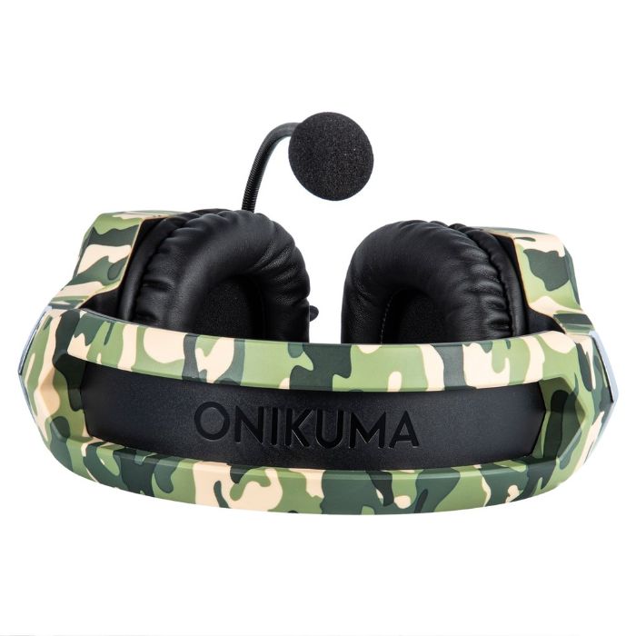 Audífonos Gamer Onikuma K8 Camuflaje Verde Con Luz Rgb Led