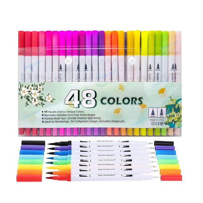 36 Plumones Rotuladores Duales Para Dibujo Lettering Punta Pincel ColorBrush