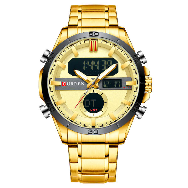 Reloj Curren Analogo y Digital Duale Dorado