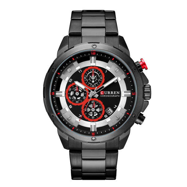Reloj Curren Analogo Reler Negro/Rojo