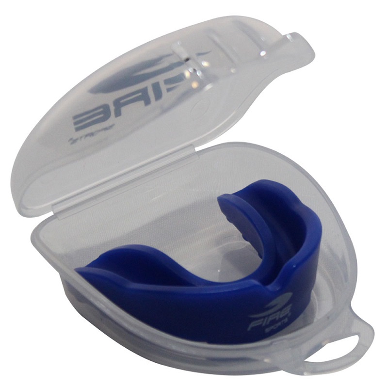 Protector Bucal Fire Sports® Moldeable Estuche Boxeo Box Azul