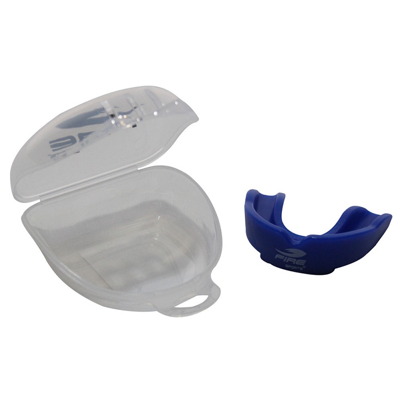Protector Bucal Fire Sports® Moldeable Estuche Boxeo Box Azul