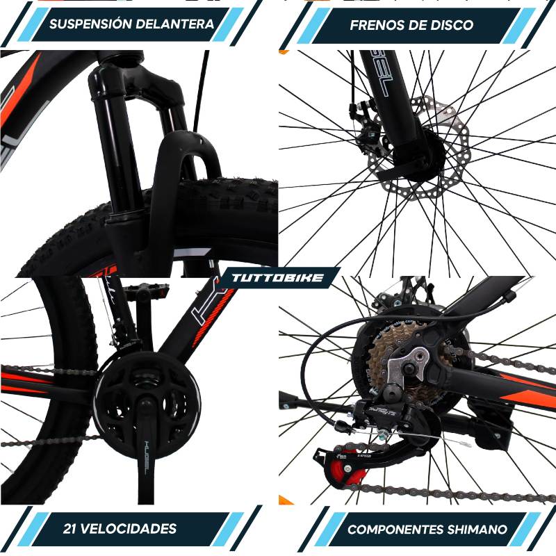 Bicicleta Montaña Rodada 29 21 Velocidades Kugel Di-max Negro Naranja