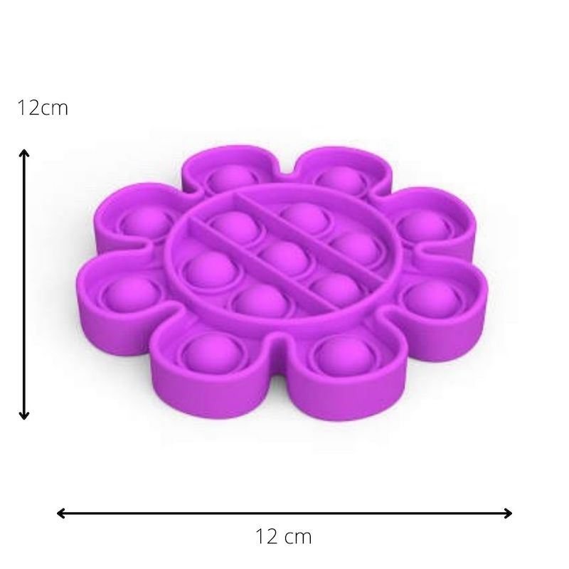 Pop It Push Bubble Fidget juguete Antiestres Flor Morada