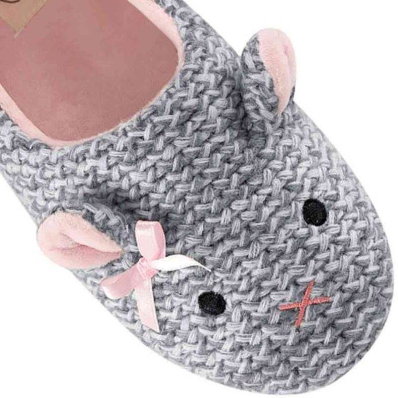 Pantufla Para Dama Mujer Personaje Ratón Color Gris 27