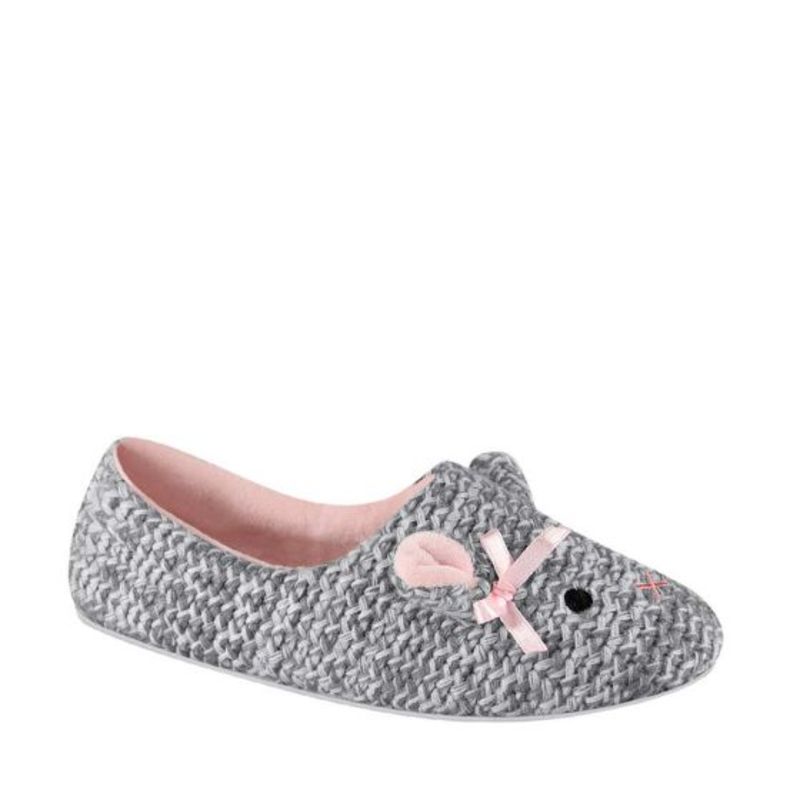 Pantufla Para Dama Mujer Personaje Ratón Color Gris 27