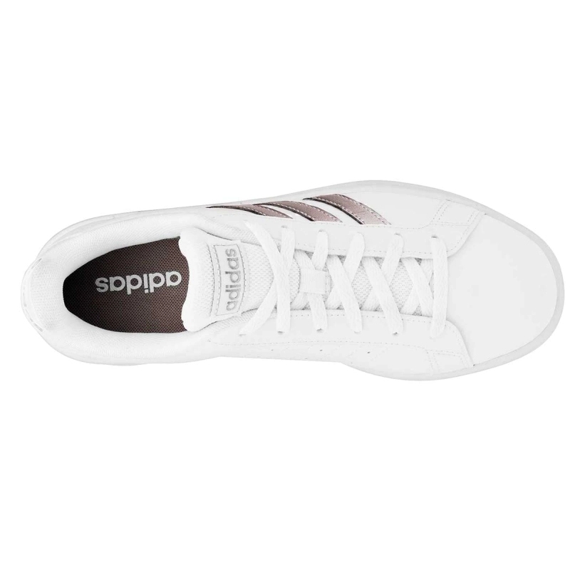 TENIS ORIGINAL ADIDAS GRAND COURT BASE BLANCO PLATA MUJER EE7874