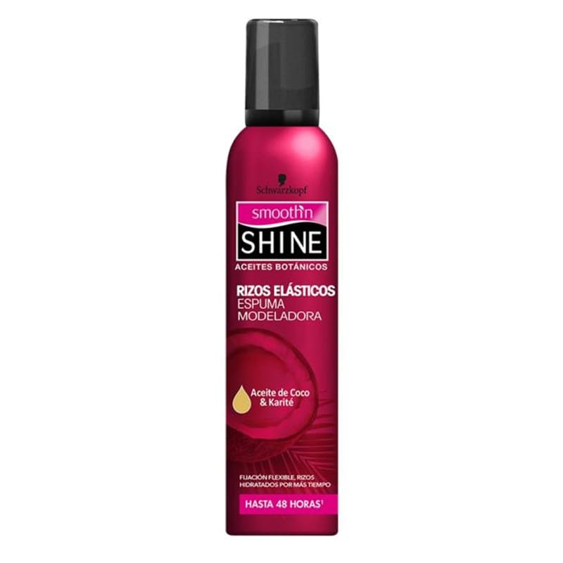 Espuma Modeladora Schwarzkopf Smooth'n Shine Rizos Elásticos Aceite de Coco y Karité 227g