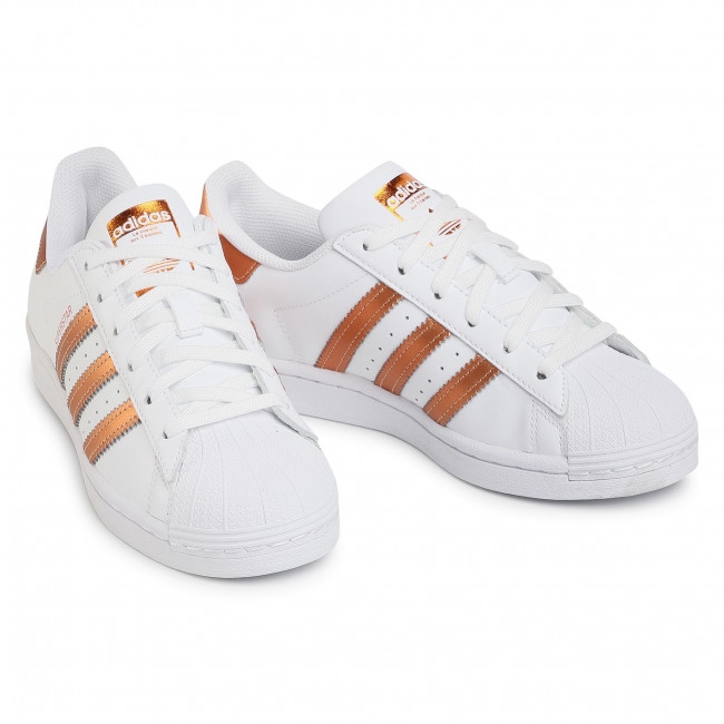 TENIS ORIGINAL ADIDAS SUPERSTAR BLANCO DORADO MUJER FX7484