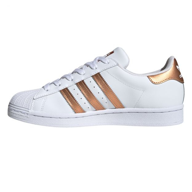 TENIS ORIGINAL ADIDAS SUPERSTAR BLANCO DORADO MUJER FX7484