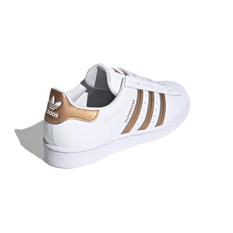 Tenis Adidas Originals Superstar Blanco Dorado Mujer Unisex