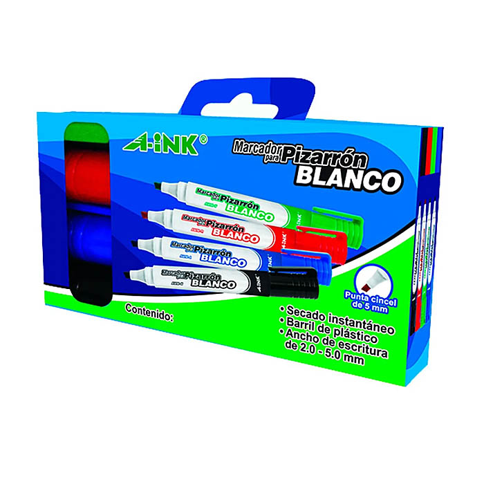 12 Marcadores Plumones Para Pizarron Blanco Pintarron y Vidrio A-ink 