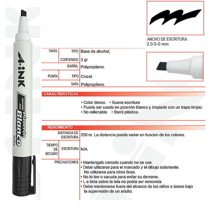 12 Marcadores Plumones Para Pizarron Blanco Pintarron y Vidrio A-ink 