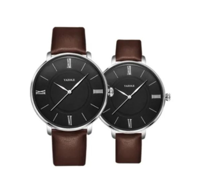Relojes Duo De Pareja Novios Para Hombre Y Mujer Yazole D530 Café