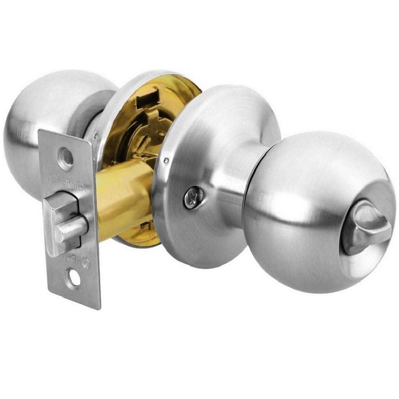 CERRADURA CHAPA PARA PUERTA CUARTO RECAMARA POMO PLATEADA HERMEX