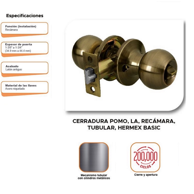 CERRADURA CHAPA PARA PUERTA CUARTO RECAMARA 