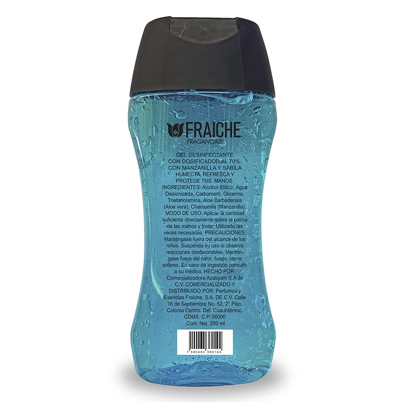 Paquete 12 Pz Gel Antibacterial Fraiche 70% Alcohol 250 Ml C/U