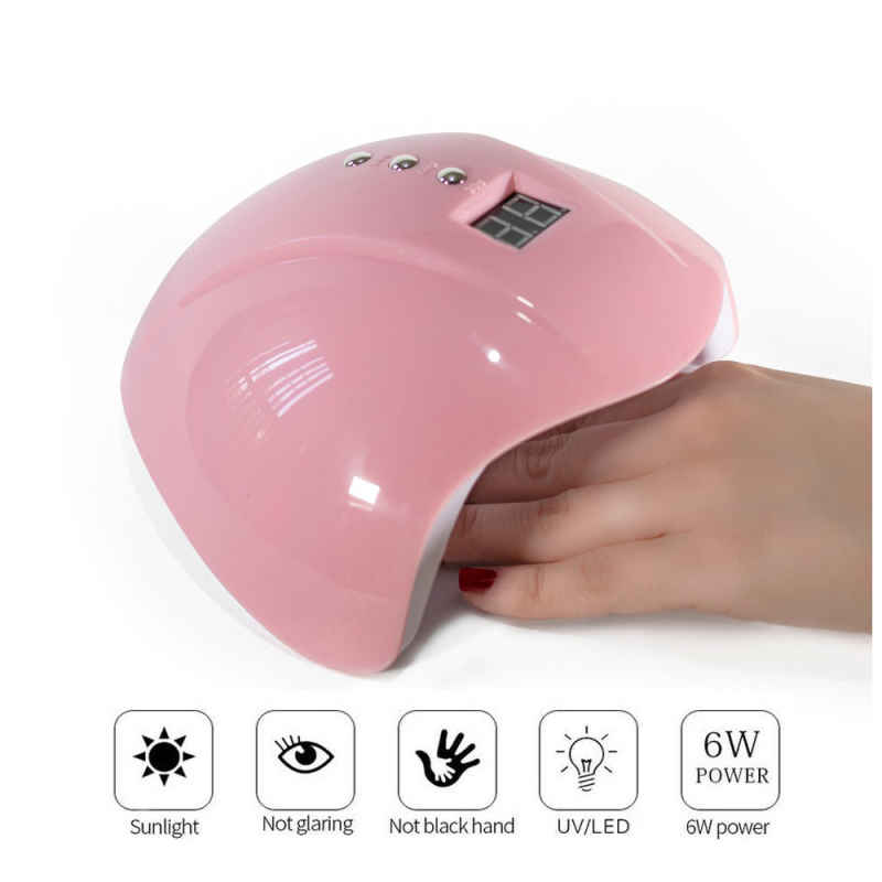 Lámpara Para Uñas 5 Profesional 48w Led Uv Digital Gelish Display Temporizador 